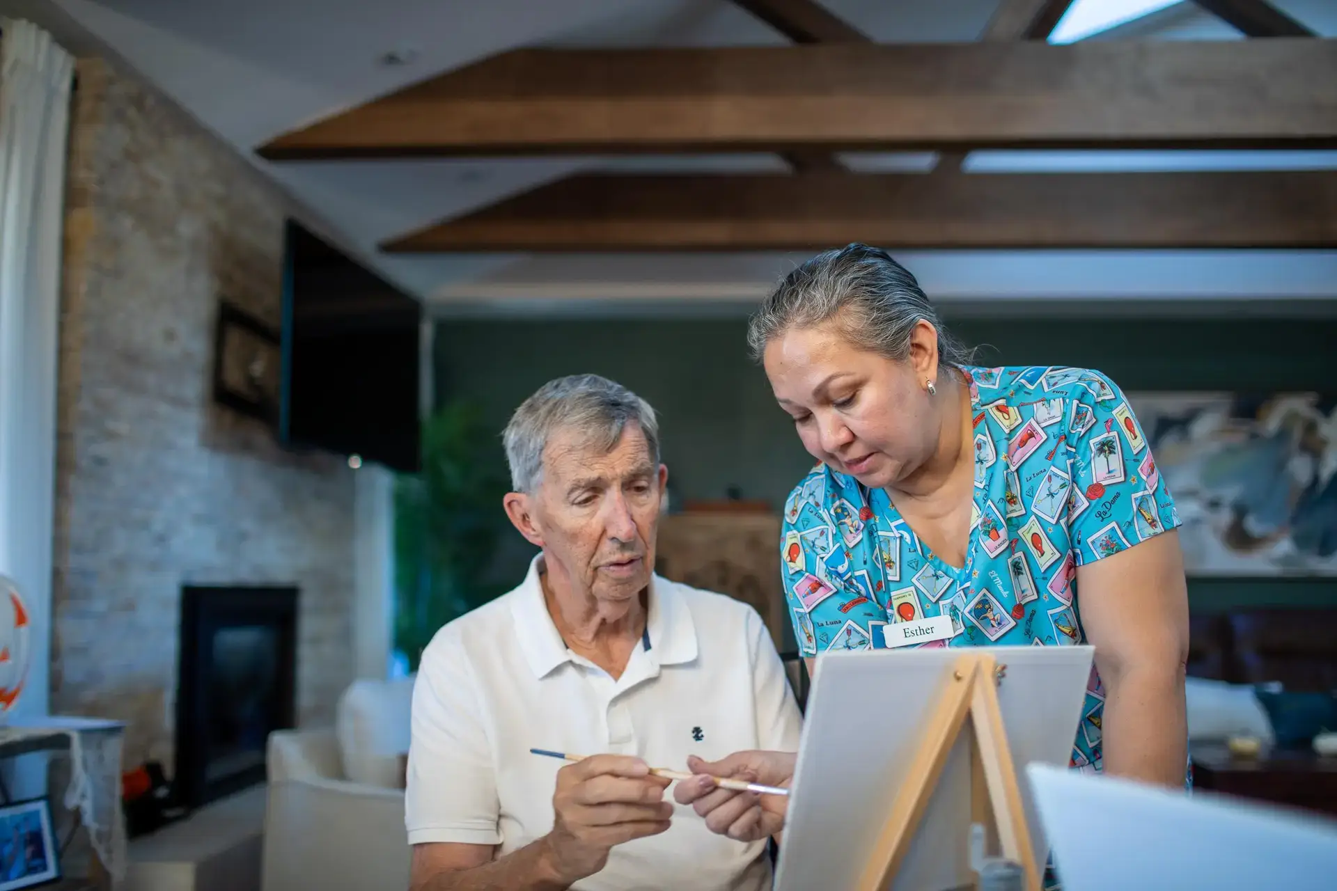 Caregiving at The Haven Home Art Class.